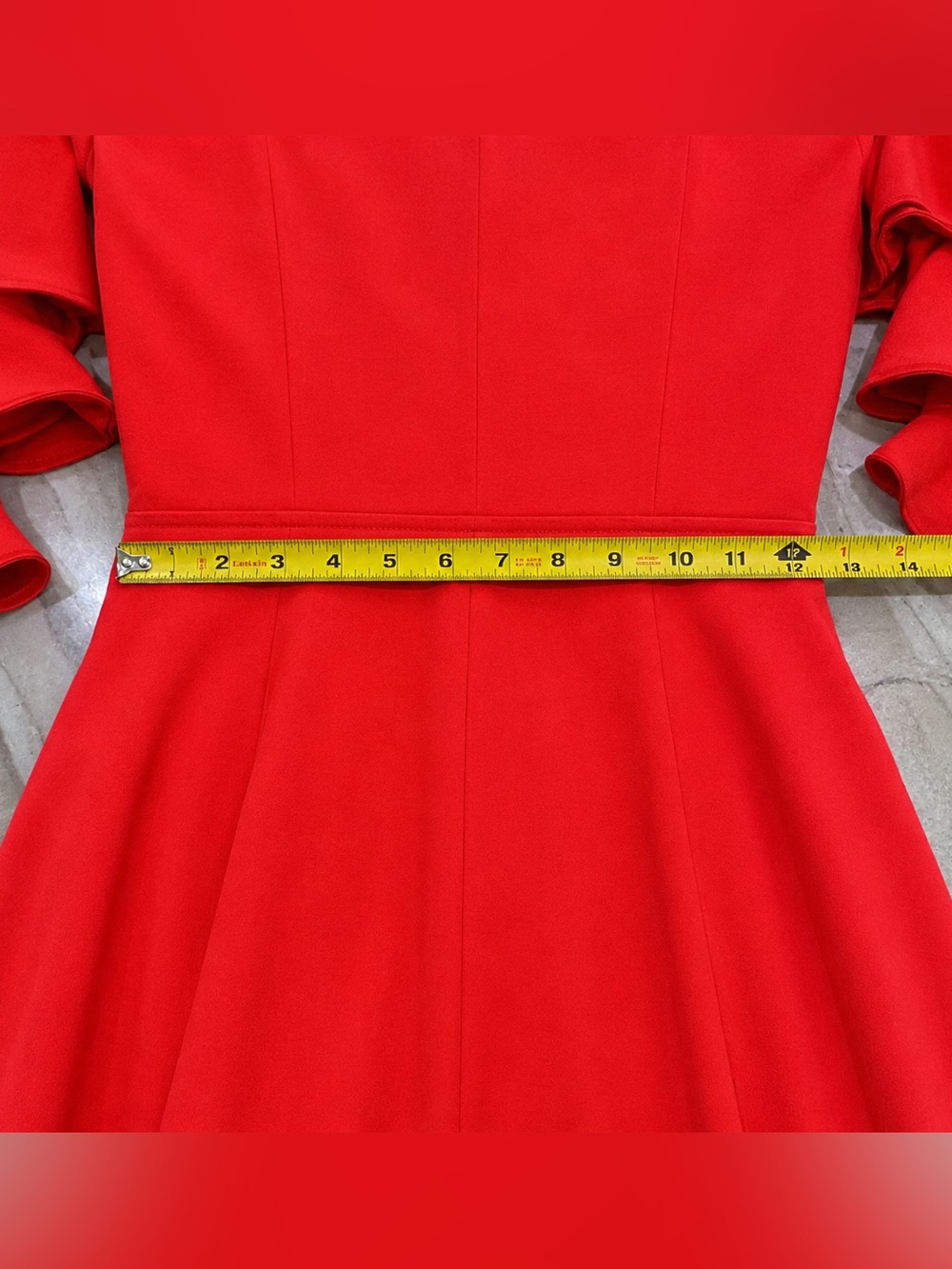 Amanda Uprichard New York Off-the-Shoulder Ruffle Dress - Crimson Red - Small - Picture 5 of 9